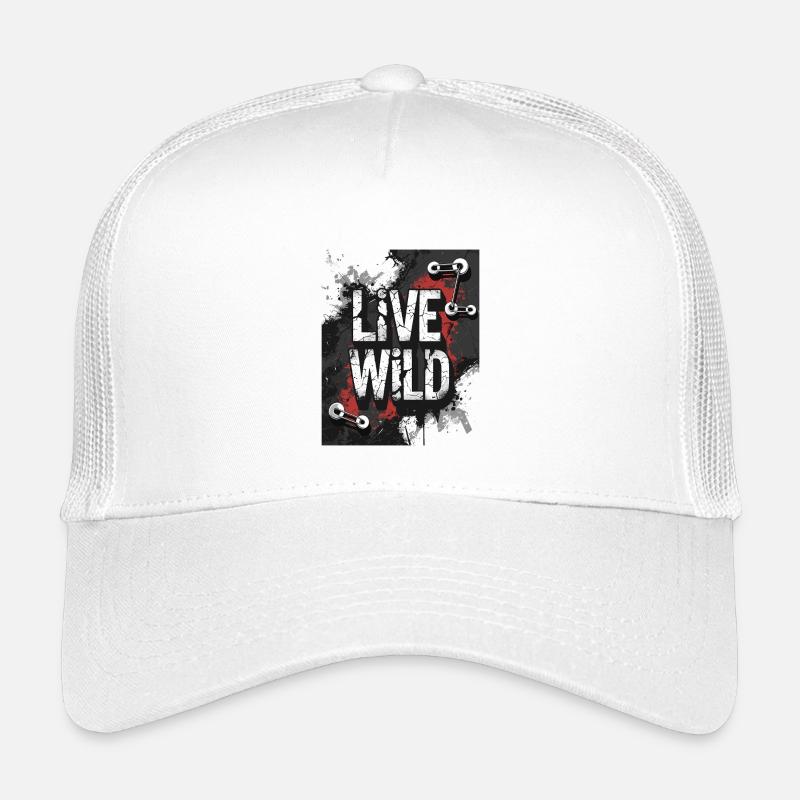 Lebensfreude "Wild Life" Design - Kinder Trucker-Cap - Weiß