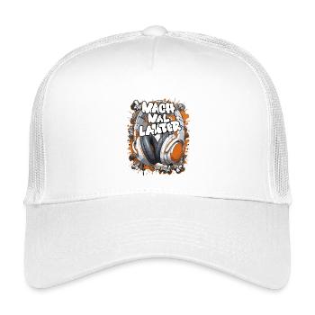 Graffiti-Headphones mit Slogan - Kinder Trucker-Cap - Weiß - Vorne