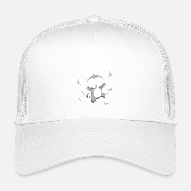 Fröhlicher Waschbär mit Motivationsbotschaft - Kinder Trucker-Cap - Weiß