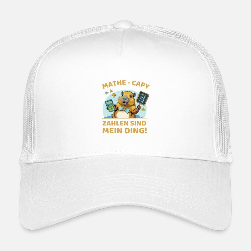 Mathe-Capybara – Zahlen sind mein Ding! - Kinder Trucker-Cap - Weiß