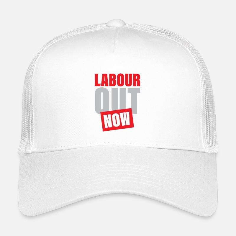 Labour out Now Mutiges Protestdesign - Kinder Trucker-Cap - Weiß