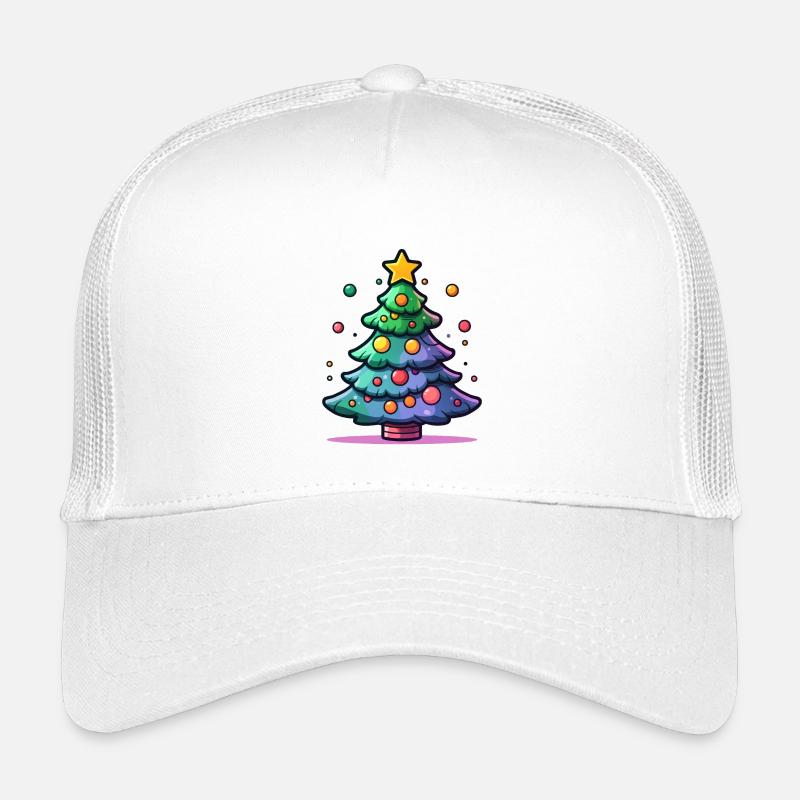 Festive Christmas Tree with Colourful Ornaments Kids’ Trucker Cap