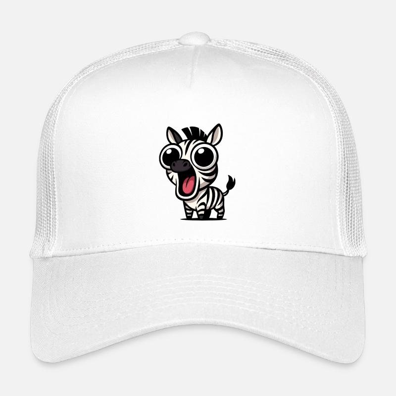 Süßes Zebra Cartoon mit Glubschaugen Freude  Kinder Trucker-Cap