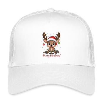 Süßer Rentier Weihnachtspullover Merry Christmas - Kinder Trucker-Cap - Weiß - Vorne