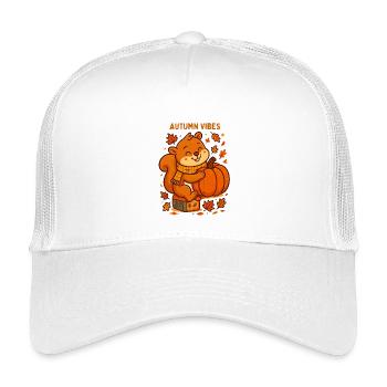 Herbstiges Eichhörnchen mit Kürbis Herbst autumn  - Kinder Trucker-Cap - Weiß - Vorne
