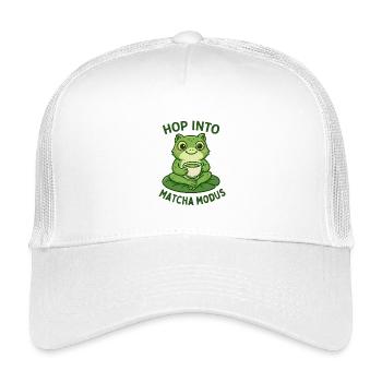 Hop Into Matcha Mode Frog Green Tea Breakfast - Kids’ Trucker Cap - white - Front