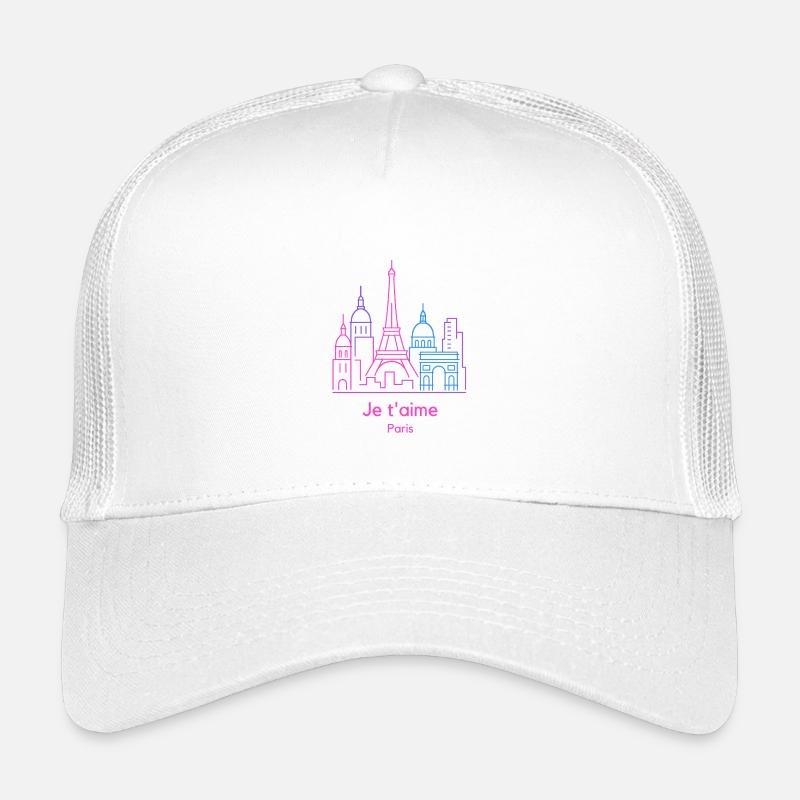 Neon Paris Skyline Je t'aime Kinder Trucker-Cap