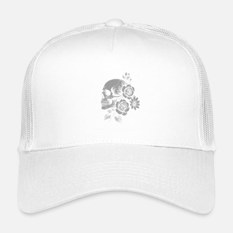 Gothic Floral Skull with Roses Kids’ Trucker Cap