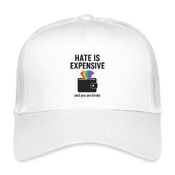 La haine coûte cher Graphique de portefeuille - Casquette trucker enfant - blanc - Devant
