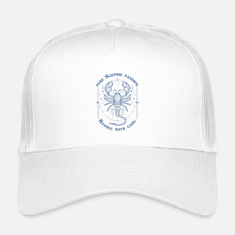 Skorpion Leidenschaft Sternzeichen Geschenk Astrologie Kunst - Kinder Trucker-Cap - Weiß