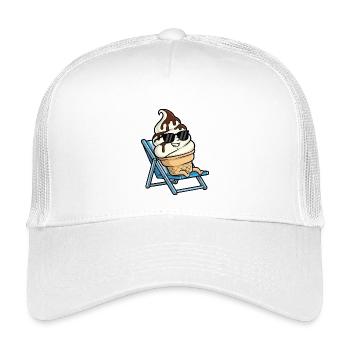 Glace rafraîchissante sur une chaise longue - Casquette trucker enfant - blanc - Devant