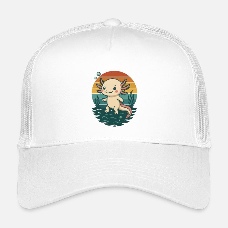 Süßer Retro-Axolotl Kinder Trucker-Cap