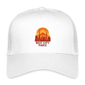 Silhouette de la Meilleure Ville Paris - Casquette trucker enfant - blanc - Devant