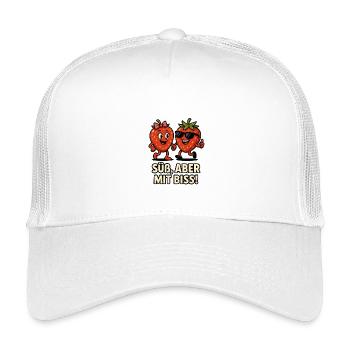bouchée sucrée fraises duo fruits fruits illustration - Casquette trucker enfant - blanc - Devant