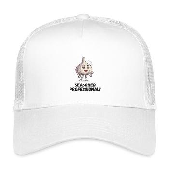 Garlic Lady - Confident Caricature - Kids’ Trucker Cap - white - Front