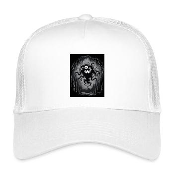 Dark Cave Monster Tentacle Graphic - Kids’ Trucker Cap - white - Front