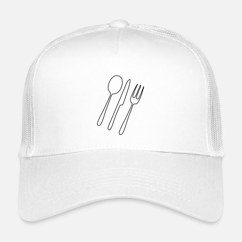 Besteck Gabel Löffel - Kinder Trucker-Cap - Weiß