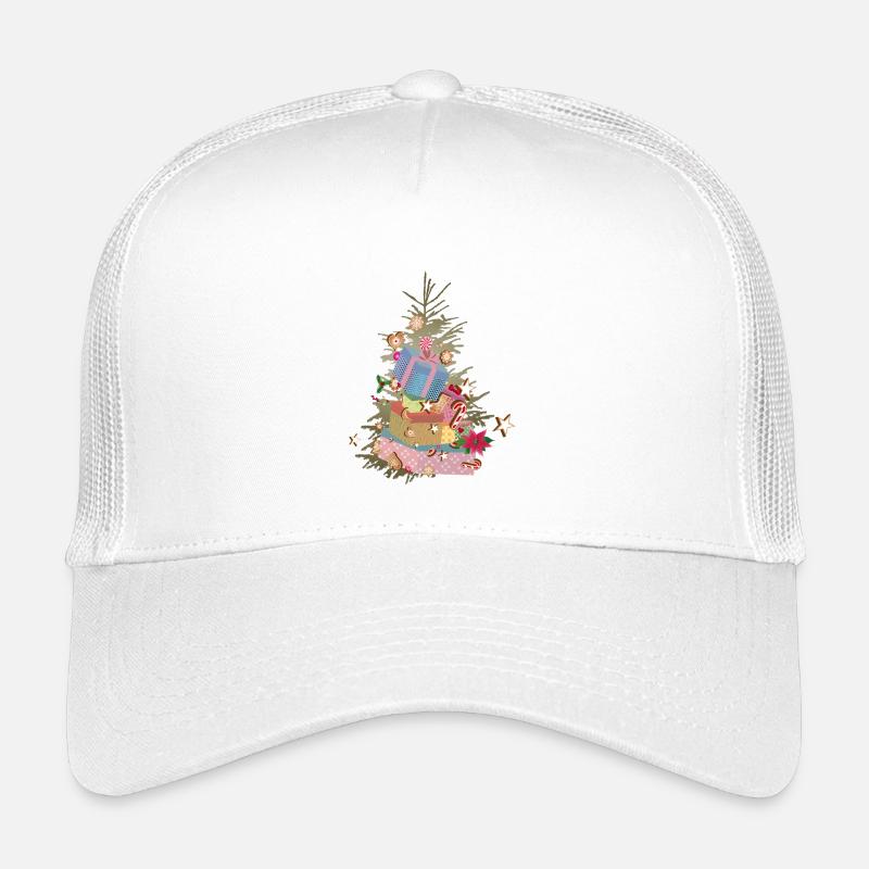 Weihnachtsbaum mit Geschenken und Lebkuchen Kinder Trucker-Cap