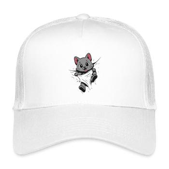 Kitten Cuddly Cat Cute Cat - Kids’ Trucker Cap - white - Front