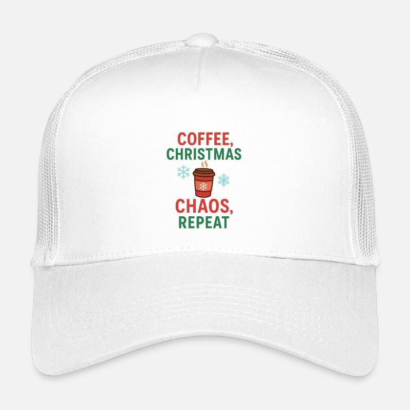 Coffee Chaos Christmas Kids’ Trucker Cap