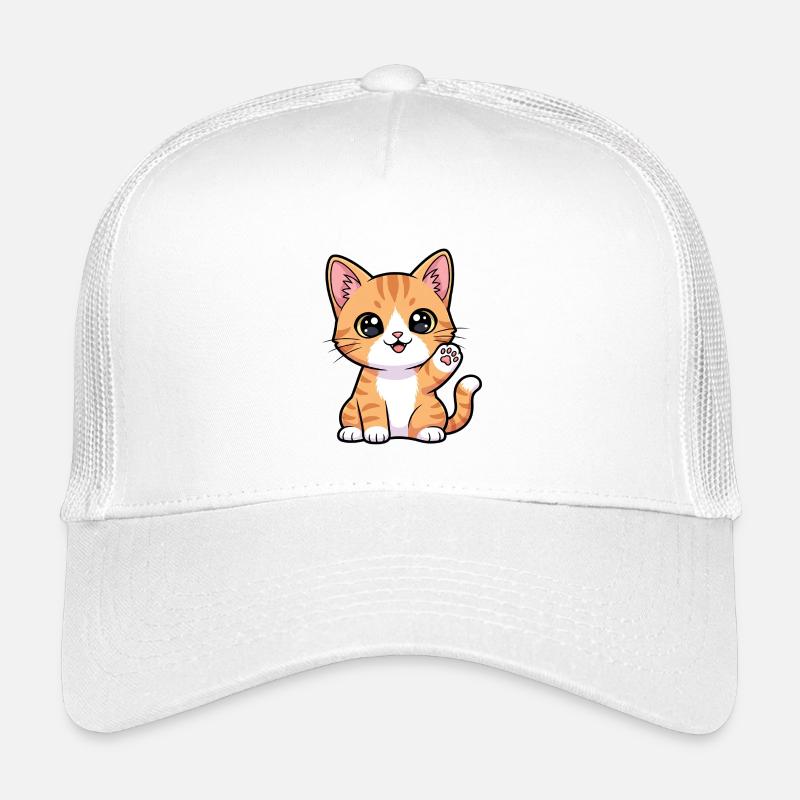 Sunny Paws Ginger Kitten - Kids’ Trucker Cap - white