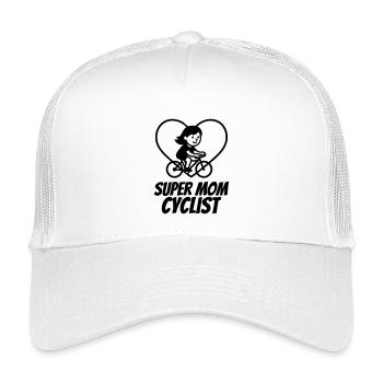 Super Mama Radfahrerin – Fahrrad Herz - Kinder Trucker-Cap - Weiß - Vorne