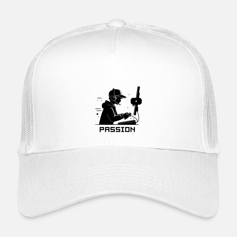 Gamer Silhouette schwarz - Passion - Kinder Trucker-Cap - Weiß
