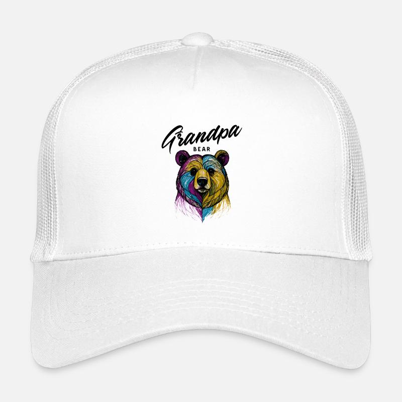 Rainbow Bear Split Opa Bär - Kinder Trucker-Cap - Weiß