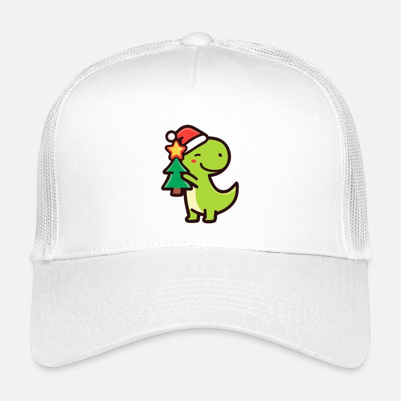 Kawaii Dino T-Rex mit Weihnachtsbaum Kinder Trucker-Cap