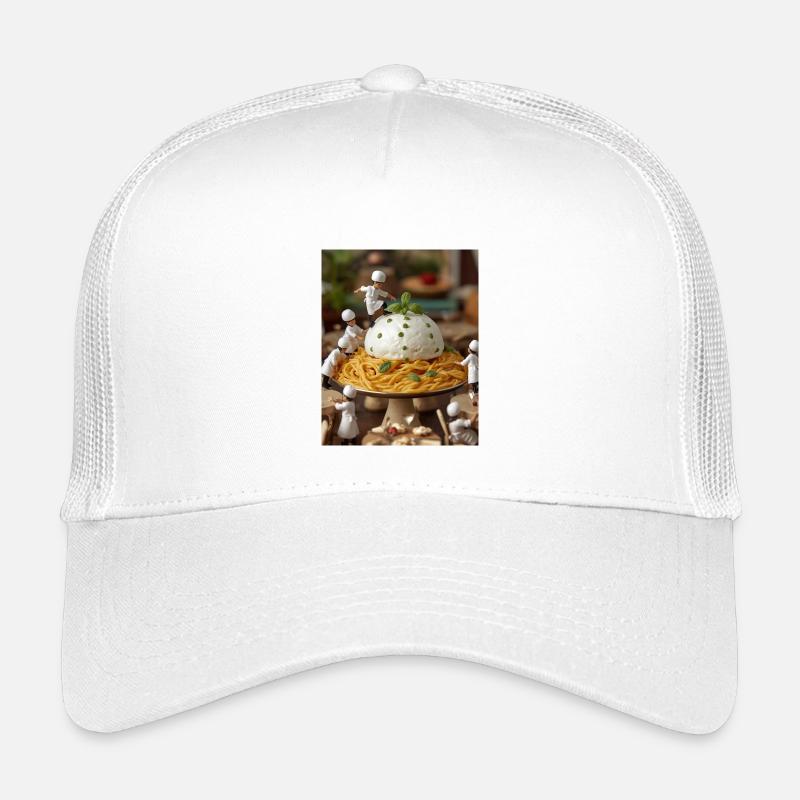 Miniaturköche auf Nudeltisch - Kinder Trucker-Cap - Weiß