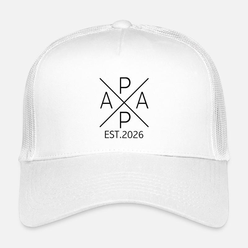 Papa 2026 Papa seit 2026 Papa Est 2026 - Kinder Trucker-Cap - Weiß