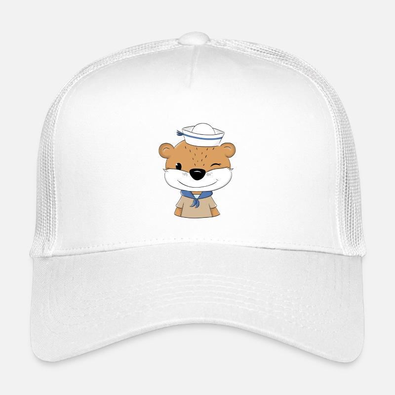 Matrosen Otter  - Kinder Trucker-Cap - Weiß