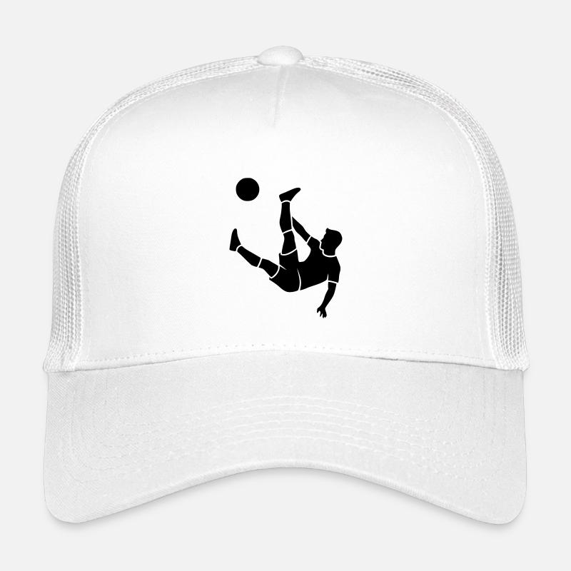 Overhead kick soccer goal scorer vector Kids’ Trucker Cap