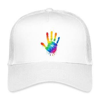 Bunter Handabdruck Aquarell Design  - Kinder Trucker-Cap - Weiß - Vorne
