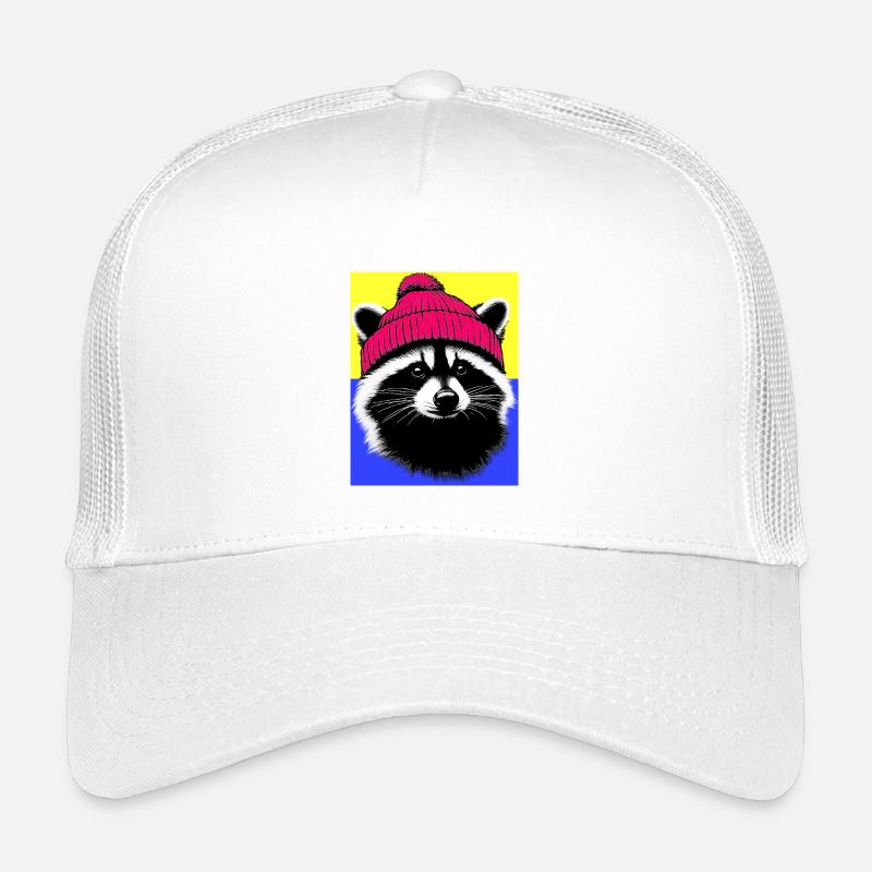 Waschbär - Kinder Trucker-Cap - Weiß