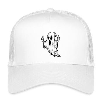 Rebellious spirit with middle finger - Kids’ Trucker Cap - white - Front