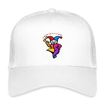 Colorful Jester Dance Greeting - Kids’ Trucker Cap - white - Front
