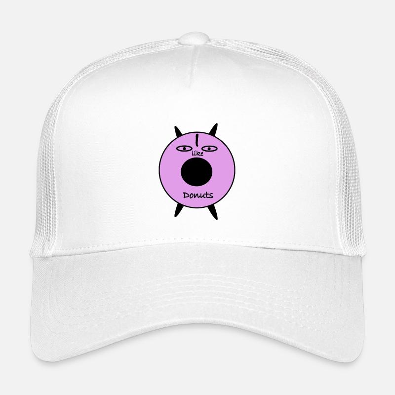 Purple Donut Face Graphic Tee - Kids’ Trucker Cap - white