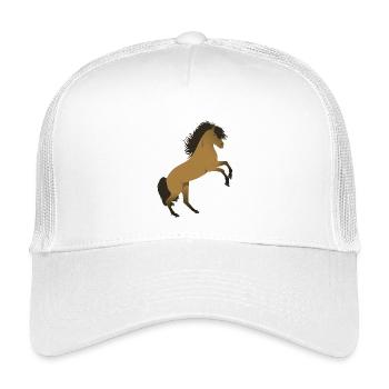 Steigendes Islandpferd Illustration - Kinder Trucker-Cap - Weiß - Vorne
