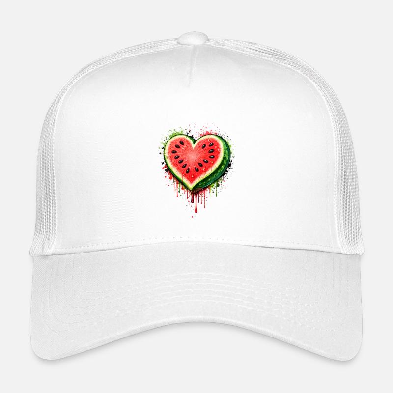 Illustration juteuse de pastèque en forme de cœur Casquette trucker enfant