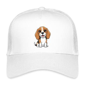 Süßer Beagle Cartoon Hund Freund des Menschen - Kinder Trucker-Cap - Weiß - Vorne
