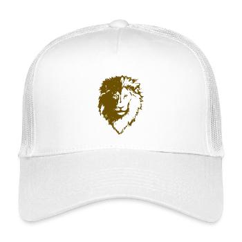 Löwenkopf Silhouette Ocker - Kinder Trucker-Cap - Weiß - Vorne