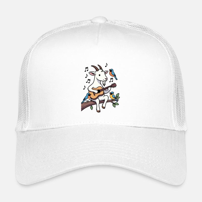 Chèvre guitariste entourée d'oiseaux Casquette trucker enfant