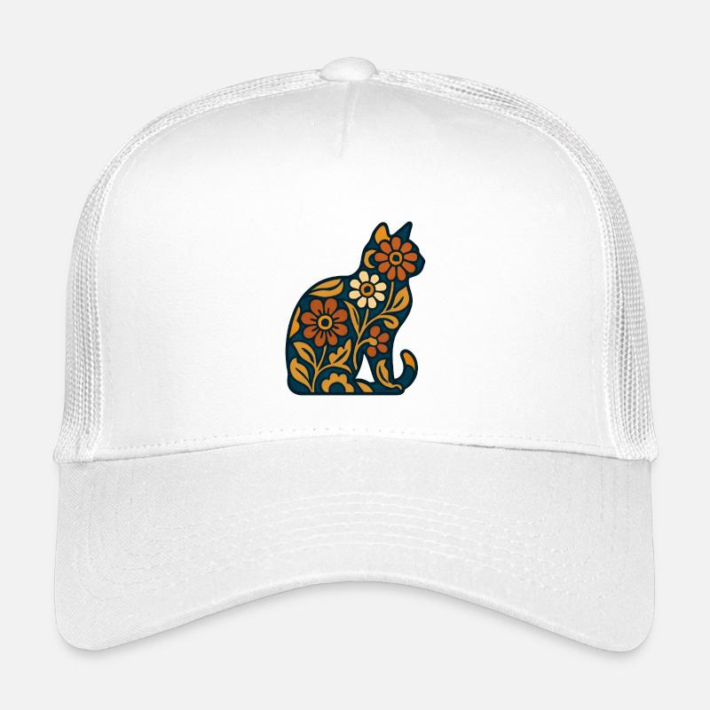 Flower Cat Indigo Kids’ Trucker Cap