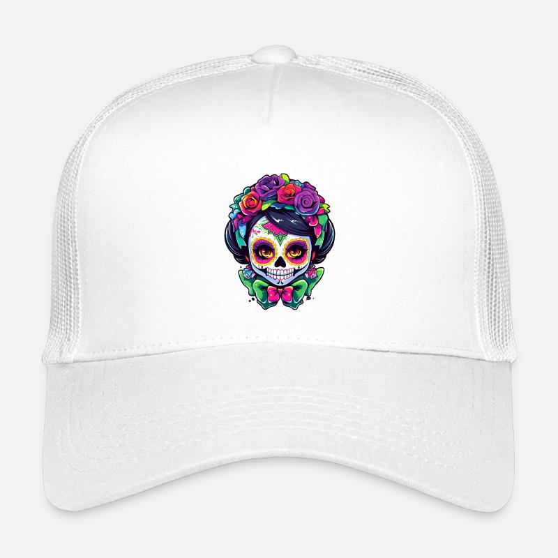 Sugar Skull Flower Crowns Art Kids’ Trucker Cap
