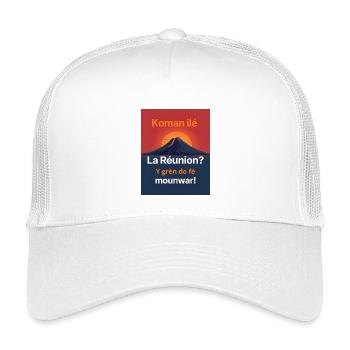 Ille au Soleil Réunion Créole - Casquette trucker enfant - blanc - Devant