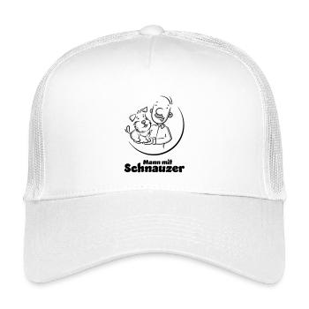 Mann mit Schnauzer (Oberlippenbart) - Kinder Trucker-Cap - Weiß - Vorne