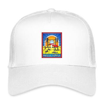 Muscle Temple Buntglas-Turnhalle - Kinder Trucker-Cap - Weiß - Vorne