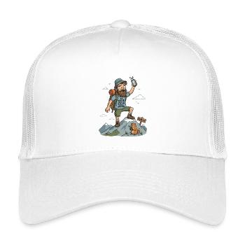 Wandern Empfang Gipfel Humor - Kinder Trucker-Cap - Weiß - Vorne