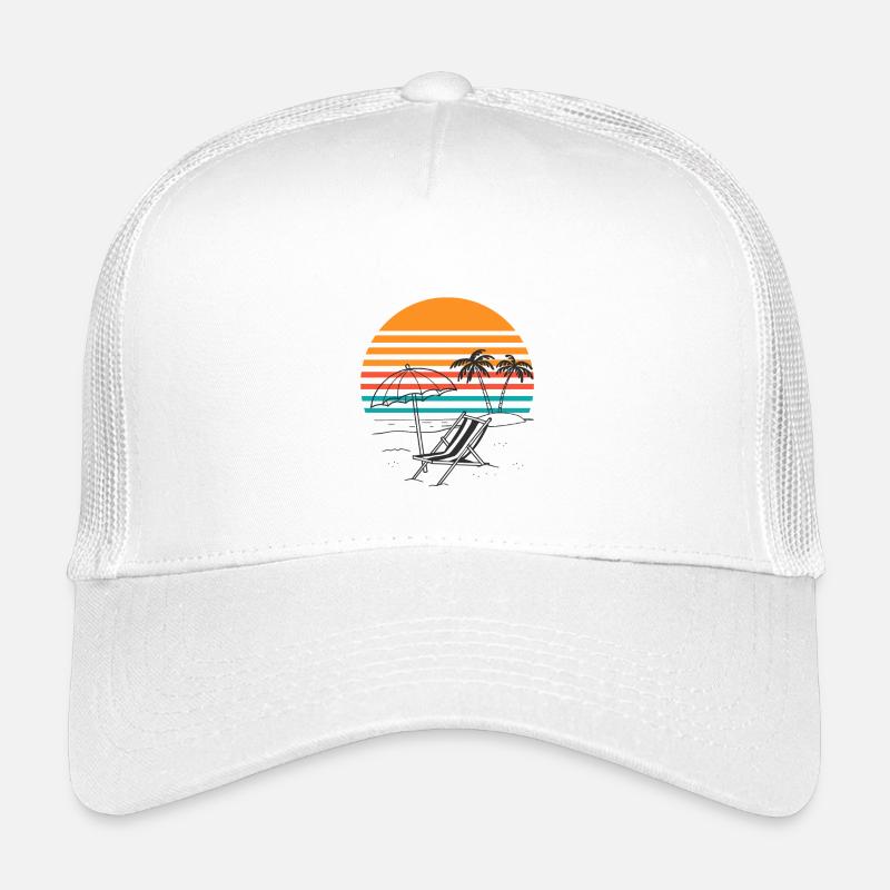 Coucher de soleil palmiers chaise Casquette trucker enfant